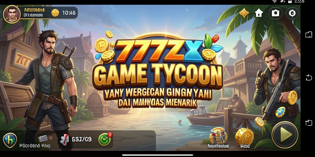 Screenshot utama 777ZX menampilkan gameplay Tycoon yang seru.