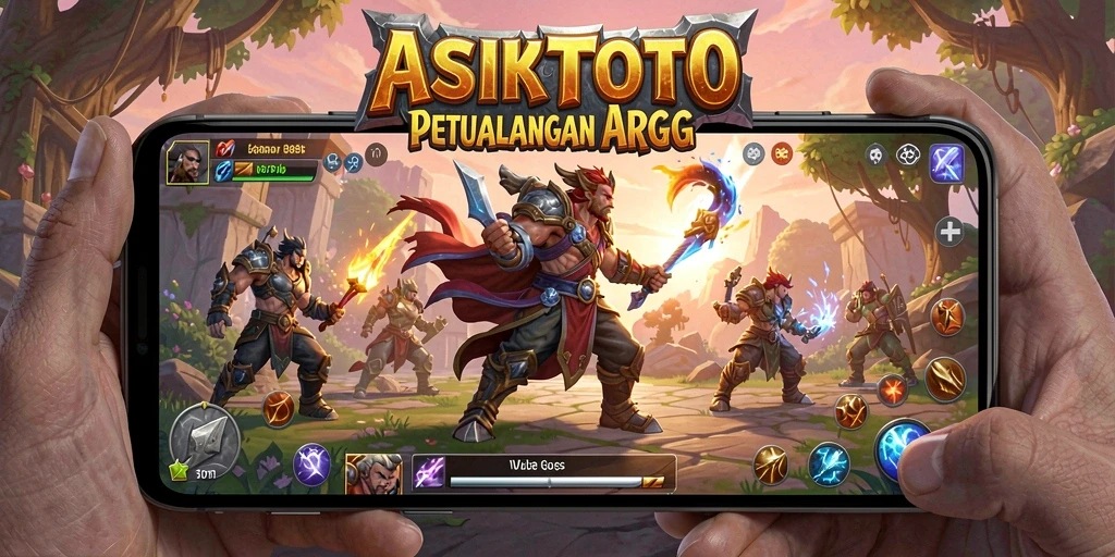 Tangkapan layar menunjukkan karakter bertarung melawan monster di dunia ASIKTOTO.
