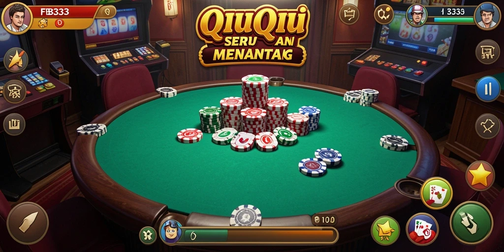 Tangkapan layar utama FB333 menampilkan keseruan bermain QiuQiu.