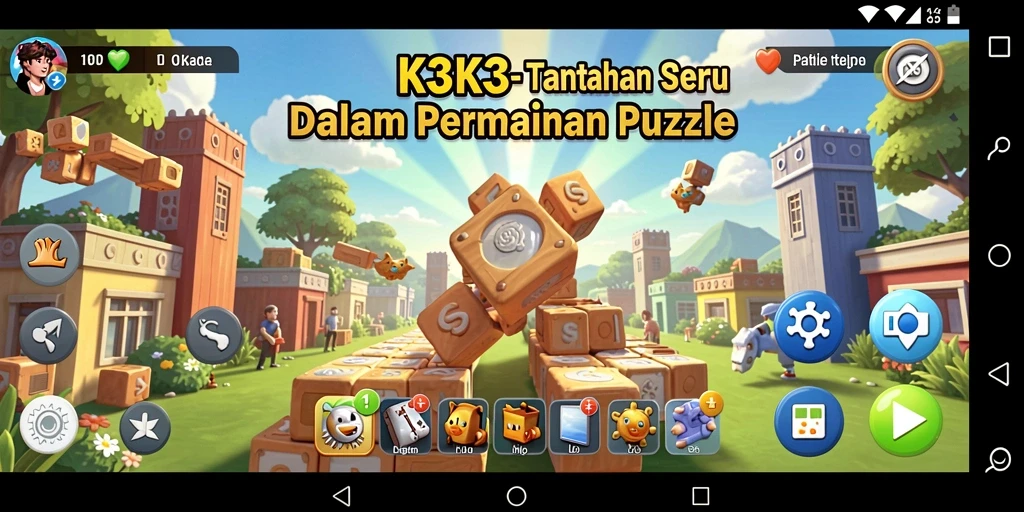 Tampilan gameplay K3K3 yang menantang dan menyenangkan.