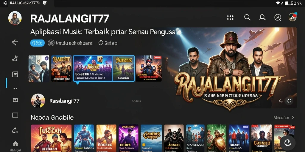Tampilan utama RAJALANGIT77 menampilkan berbagai pilihan lagu populer.
