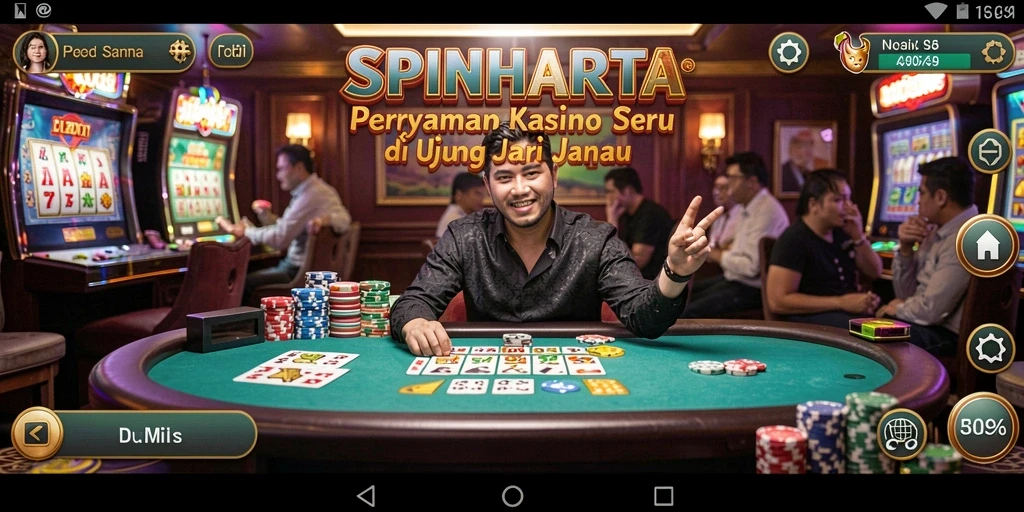 Screenshot gameplay SPINHARTA yang menampilkan keseruan permainan Kasino.